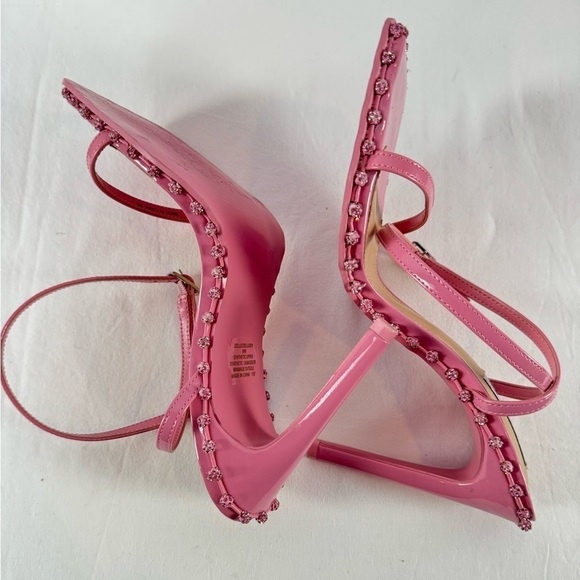 Steve Madden Zelle Square Toe Rhinestone Heels in Pink Size 9 - Picture 6 of 11